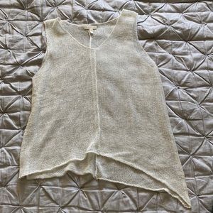 Eileen fisher v-neck mesh tank top